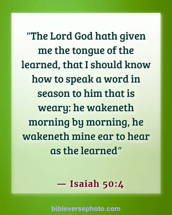 Morning Bible Verse With picture KJV (Isaiah 50:4)